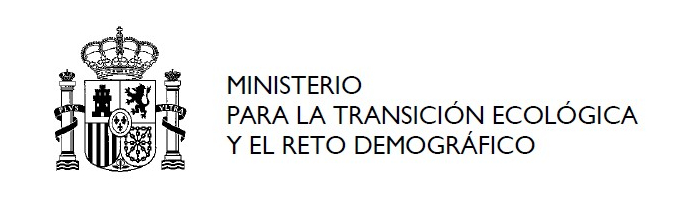 Logotipo del Ministerio para la transición ecológica y el reto demográfico de España